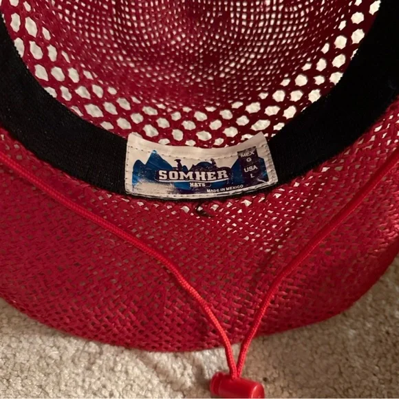 Red Woven Cowboy Hat - Picture 3 of 3